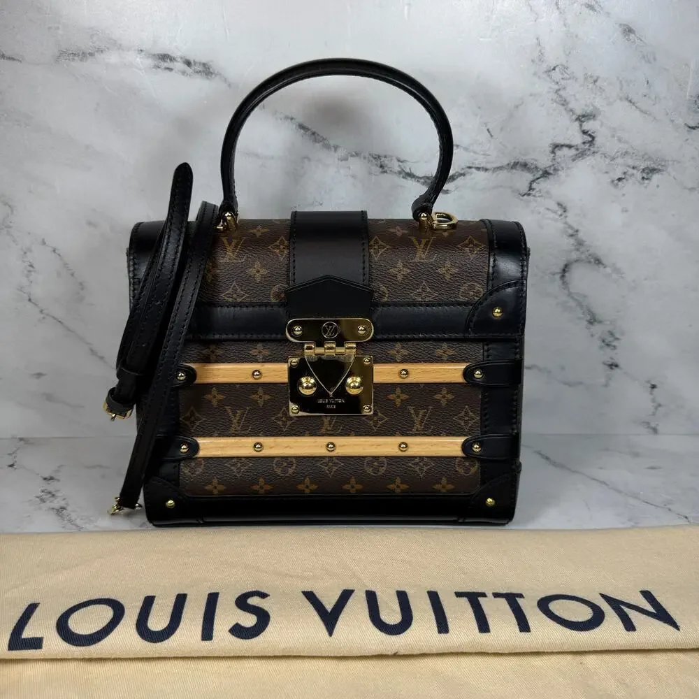 Louis Vuitton Trianon Trunk bag PM Monogram Wood LV crossbody tote Rare Handbag